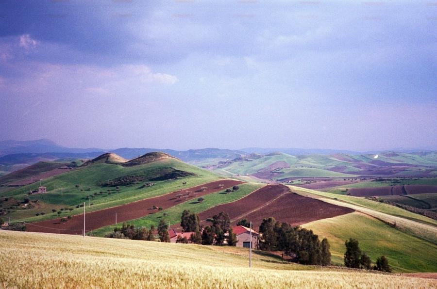 Landschaft bei Ferla, Sizilien, Italien 1994