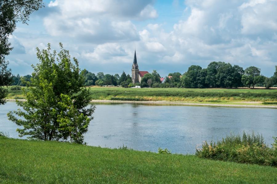 Blick zur Boritzkirche von Leckwitz