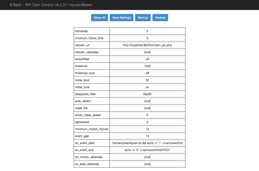 Motion Konfiguration 