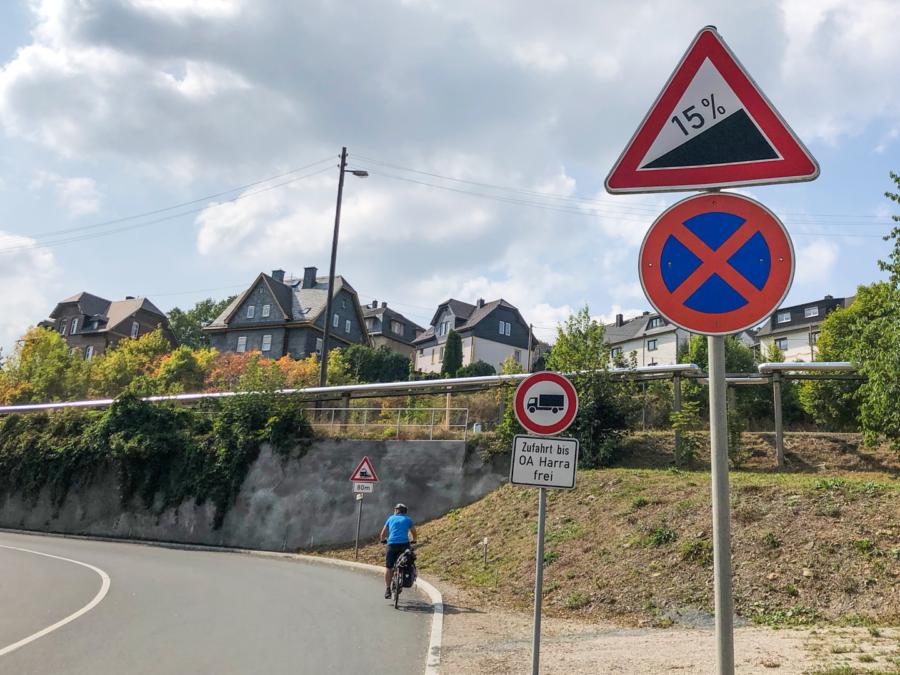 15% Steigung bei Blankenstein - Thüringen, wir kommen!