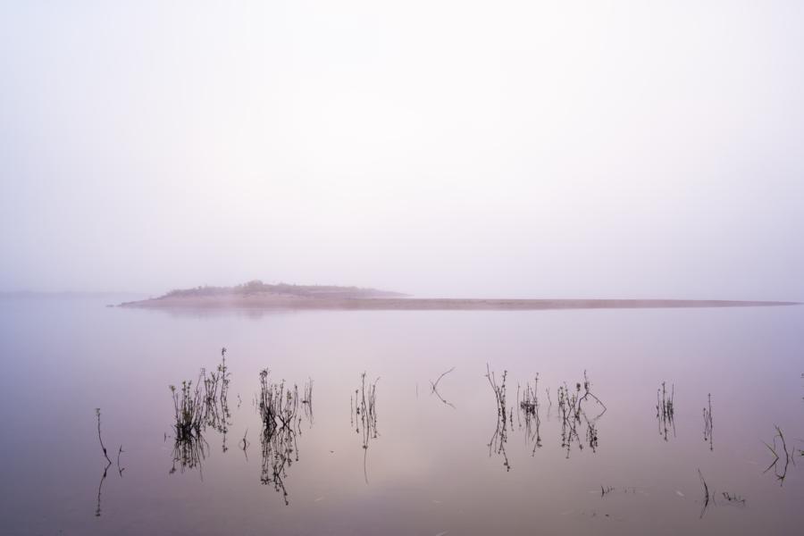 Kleine Sandbbank auf der Elbe bei Mödlich