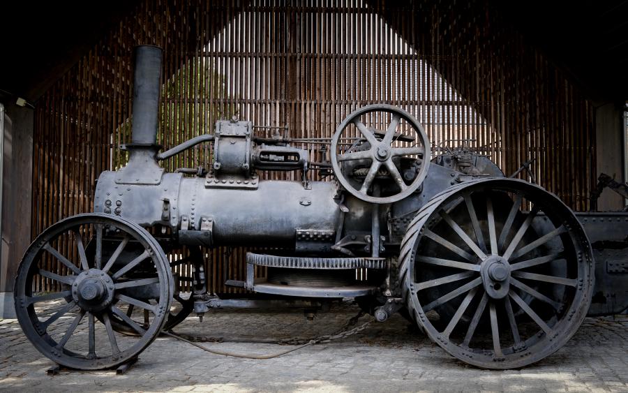 Heucke Dampf-Pflug-Maschine (Baujahr 1900) im Agrarmuseum Wandlitz