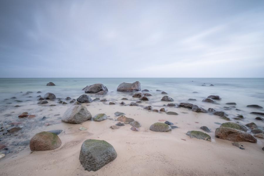 Langzeitaufnahme am Strand von Nonnevitz