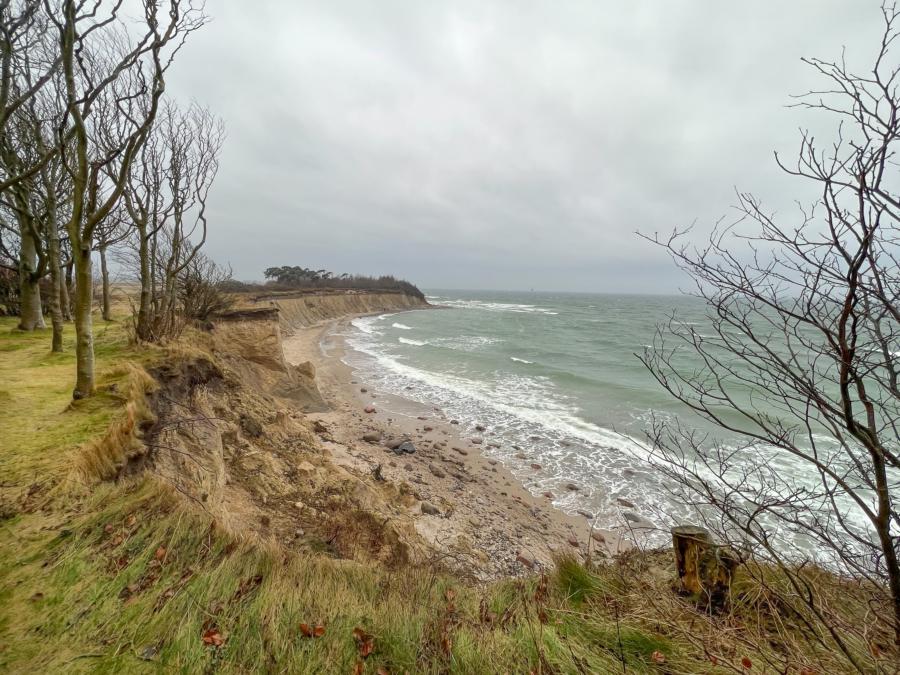 Blick entlang der Abbruchkante