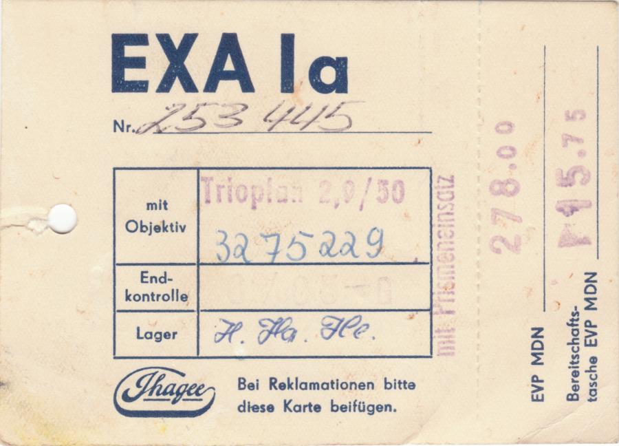 Kaufbeleg. Das Trioplan besitze ich leider nicht.