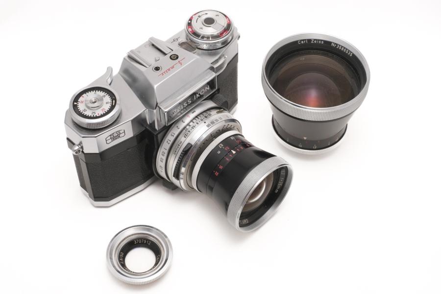 Zeiss Contaflex super B mit 35mm (montiert), 50mm und 115mm